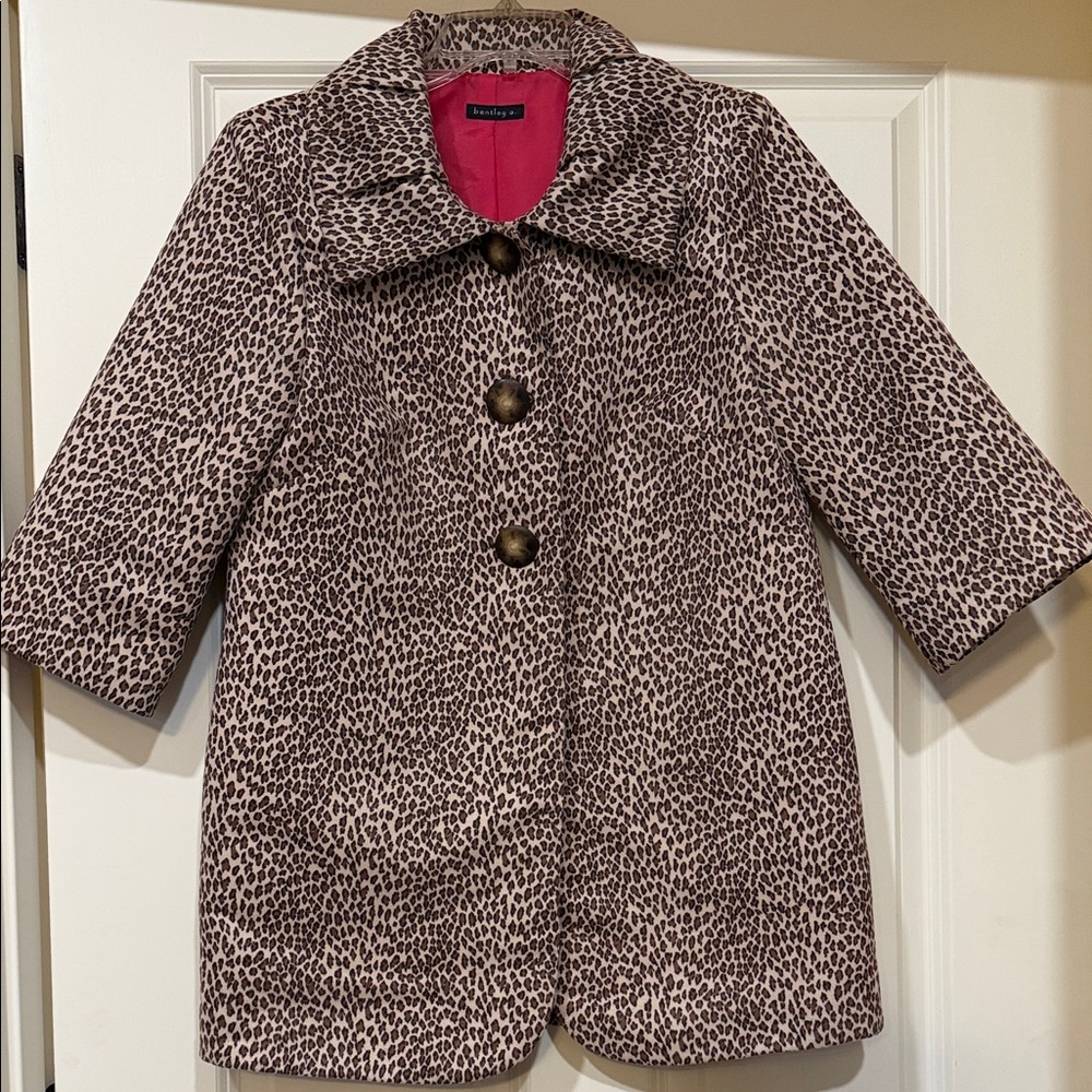 Stylish Leopard Print Pea Coat